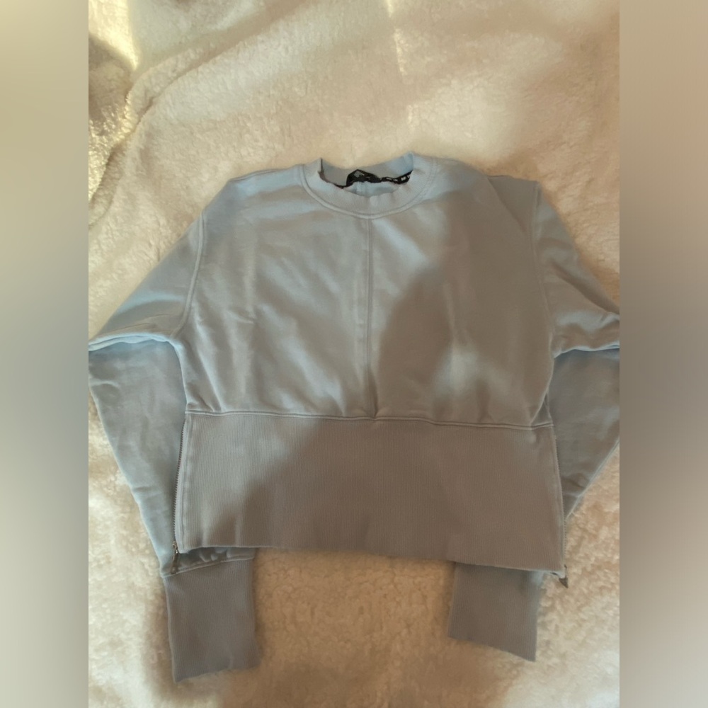 DKNY Sport Women's Cotton Performance Cropped Zip Detail Sweatshirt Size: XS